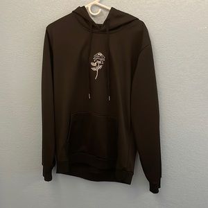 SHEIN Dripping Rose Mens Oversized Black Hoodie